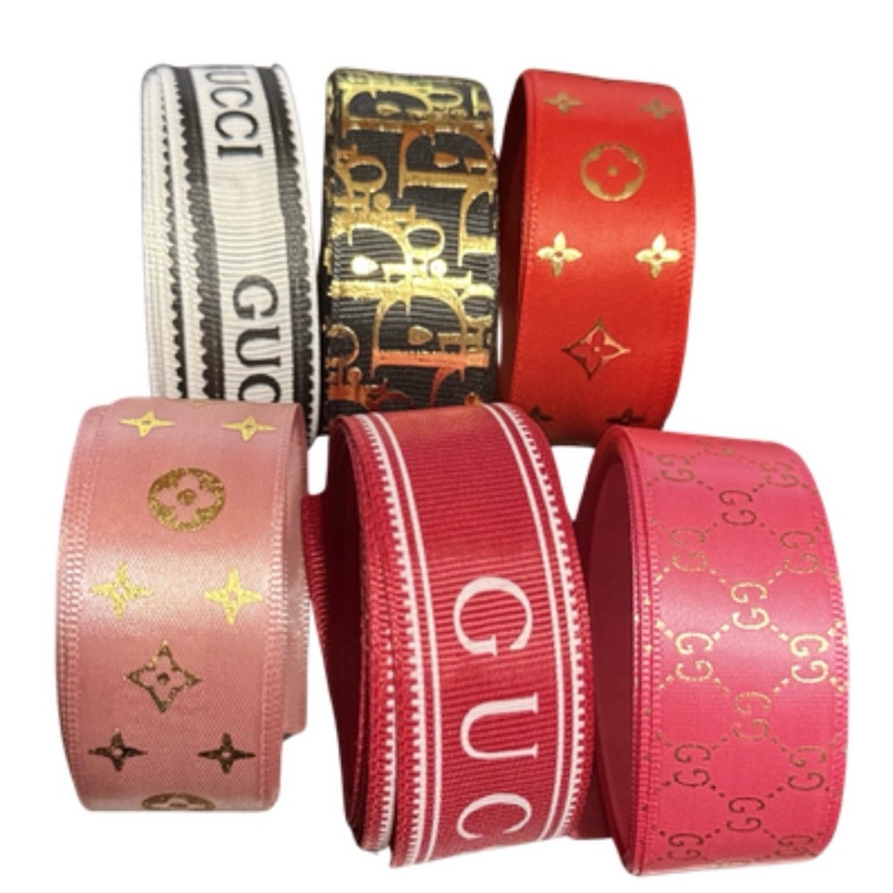 Ribbon Set 30 Yards 1 Inch Wide Satin & Grosgrain 6 Colors Luxury Style